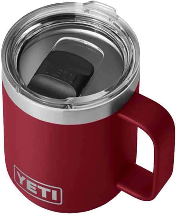 YETI Rambler 10 oz Stackable Mug, Stainless Steel, Vacuum Insulated with Standard Lid, Harvest Red