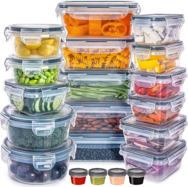 Fullstar Food Storage Containers with Lids - Plastic Food Containers with Lids - Plastic Containers with Lids Storage (20 Pack)