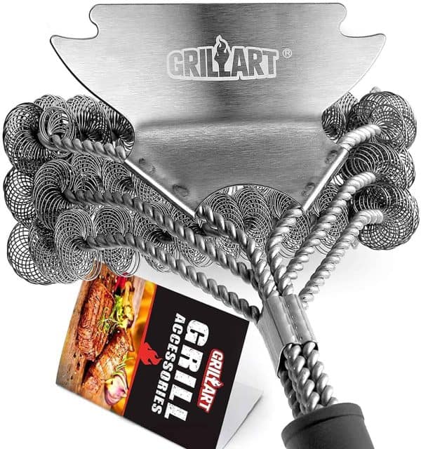 Grill Brush and Scraper Bristle Free – Safe BBQ Brush for Grill Best Rated – 18'' Stainless Grill Grate Cleaner - Safe Grill Accessories for Porcelain/Weber Gas/Charcoal Grill