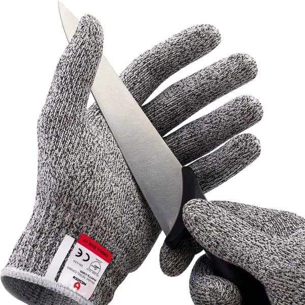 NoCry Cut Resistant Gloves - Ambidextrous, Food Grade, High Performance Level 5 Protection. Size Medium
